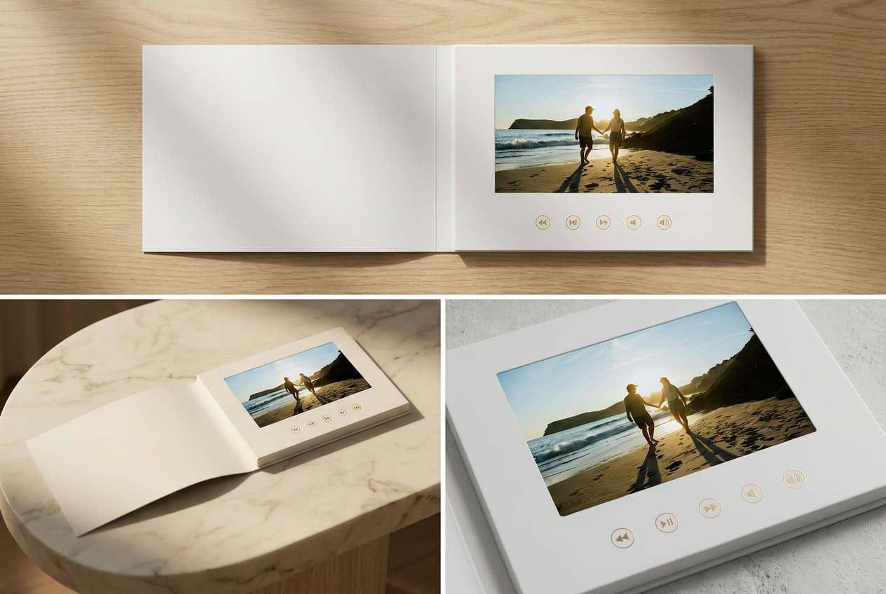 Videobook from another angle, showing the cover and open pages